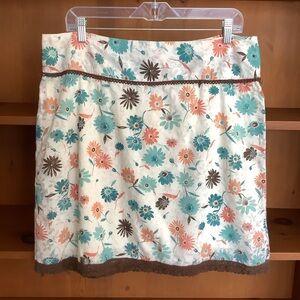 Vintage Y2K Heart Soul Floral Skirt Size 14 | Sheer Detail Overlay | Boho